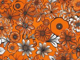 Orange Flower Background - Bright orange with lively flower accents.  background wallpaper