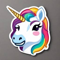 Unicorn Emoji Sticker - Mythical magic, , sticker vector art, minimalist design
