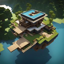 floating island retreat with levitating walkways - minecraft house design ideas 