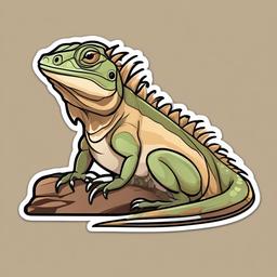 Desert Iguana cartoon - pale, desert-dwelling lizard  cartoon sticker style