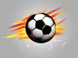 Soccer clipart - soccer ball with lightning effects  color,minimalist,vector clipart