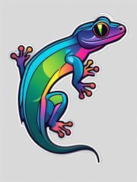 Gecko Sticker - A colorful gecko showcasing its vibrant skin. ,vector color sticker art,minimal