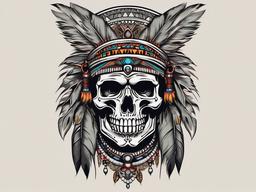 skeleton indian tattoo  simple vector color tattoo