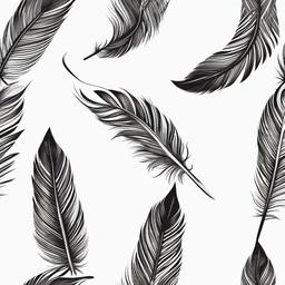 Bracelet Feather Tattoo - Feather design arranged as a bracelet.  simple vector tattoo,minimalist,white background