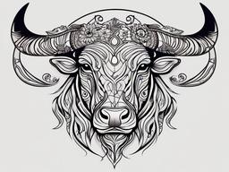 awesome taurus tattoos  simple vector color tattoo