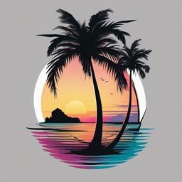 la palm tree tattoo  simple vector color tattoo