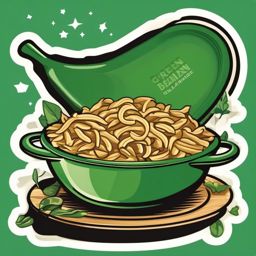 Green Bean Casserole Sticker - Delight in the comforting flavors of green bean casserole, a holiday classic, , sticker vector art, minimalist design