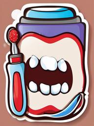 Teeth clipart - cartoon teeth with toothbrush and toothpaste  