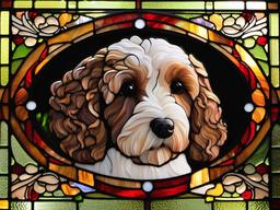 Stained Glass Cockapoo - Cockapoo with curly coat  