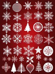 Christmas clip art transparent background, Transparent Christmas decorations for your designs.  simple, 2d flat