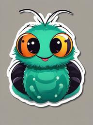 Caterpillar cartoon - fuzzy insect with a big appetite  cartoon sticker style