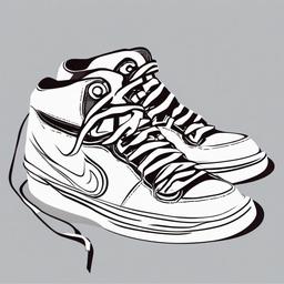 Sneakers with laces tied clipart.  vector style illustration, white background