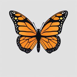 Monarch Butterfly Clip Art - A monarch butterfly with orange and black wings,  color vector clipart, minimal style