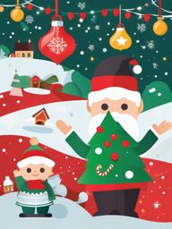 Christmas Day Clip Art Free,Creating a festive social media post  simple, 2d flat