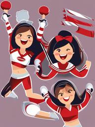 Cheerleader clipart - cheerleader team cheering for their squad  