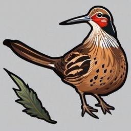 American Woodcock Sticker - An American woodcock with a long bill and mottled plumage, ,vector color sticker art,minimal