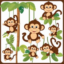 monkey clipart - a playful and swinging monkey image. 