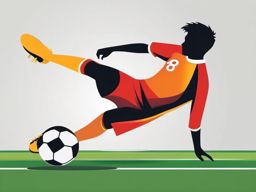 Soccer Ball Clipart - A soccer ball in mid-kick.  color vector clipart, minimal style