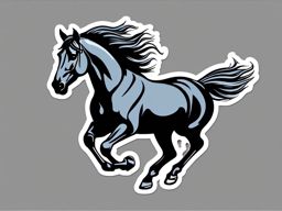 Horse Galloping Sticker - A majestic horse galloping with flowing mane and tail. ,vector color sticker art,minimal