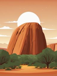 The Ayers Rock clipart - Sacred sandstone monolith in Australia, ,color clipart vector style