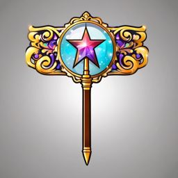 Magic wand icon - Magic wand icon for enchantment and magic,  color clipart, vector art