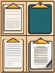 Clipart of a Clipboard - Clipboard symbolizing documents and tasks,  color vector clipart, minimal style