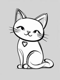 simple drawing of a cat  minimal rough sketch scribbles,doodles,black and white