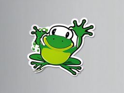Funky Frog sticker- Amphibious Dance Beats, , sticker vector art, minimalist design