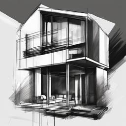 sketch of home  minimal rough sketch scribbles,doodles,black and white