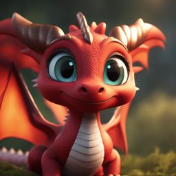 cute dragon with large eyes 8k cinematic 