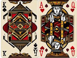 King and Queen Card Tattoo-Bold and artistic tattoo featuring both king and queen cards, capturing themes of royalty and power.  simple color vector tattoo
