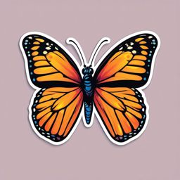 Happy Butterfly sticker- Fluttering Beauty Bliss, , color sticker vector art