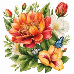 May birth flower tattoo, Tattoos representing the birth flower for the month of May.  vivid colors, white background, tattoo design