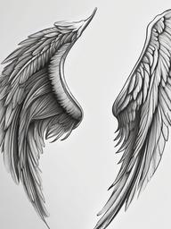 sketch of angel wings  minimal rough sketch scribbles,doodles,black and white