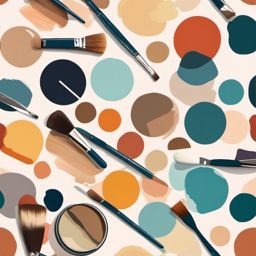 Palette and Brush Sticker - Crafting beautiful paintings with the classic palette and brush, , sticker vector art, minimalist design