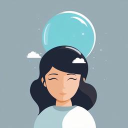 Sleep clipart - dream bubble above a person’s head  color,minimalist,vector clipart