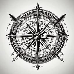 arrow and compass tattoo  vector tattoo design