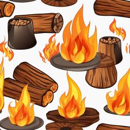 Fire clipart - fire flames in a campfire circle  