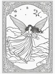 Fairy on a Magic Carpet Coloring Pages - Fairy Soaring Through the Skies on a Carpet  minimal black outline printable sheet, coloring page