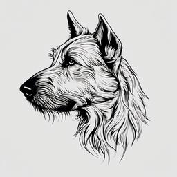 irish wolfhound tattoo designs  simple color tattoo,minimal,white background