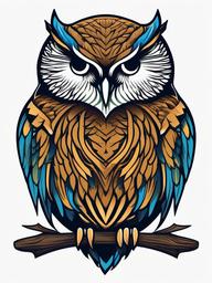 Drake Owl Tattoo - Express fandom with a tattoo inspired by Drake's iconic owl symbol.  simple color tattoo,vector style,white background