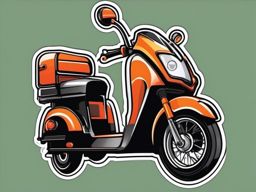 Electric Tricycle Sticker - Three-wheeled mobility, ,vector color sticker art,minimal