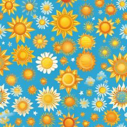 Sun clipart - sun shining in a clear blue sky  