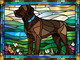 Stained Glass Labrador - Friendly labrador retriever  