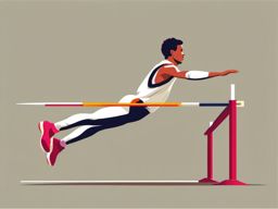 High Jump Successful Clearance Clipart - A high jumper successfully clearing the bar.  color vector clipart, minimal style