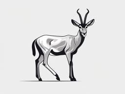 Gazelle cartoon  minimal, white background