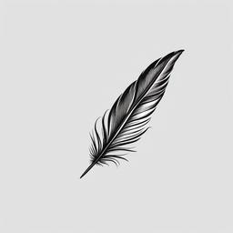 Small Feather Tattoo - Petite feather design.  simple vector tattoo,minimalist,white background