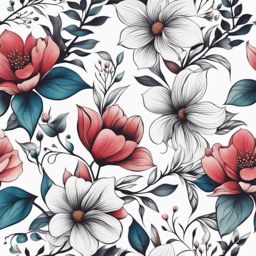 Floral tattoo ideas, Creative ideas for floral-themed tattoos. colors, tattoo patterns, clean white background