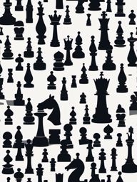 Chess pieces in play sticker, Strategic , sticker vector art, minimalist design