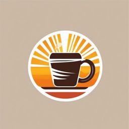 Sunrise Coffee  minimalist design, white background, professional color logo vector art
